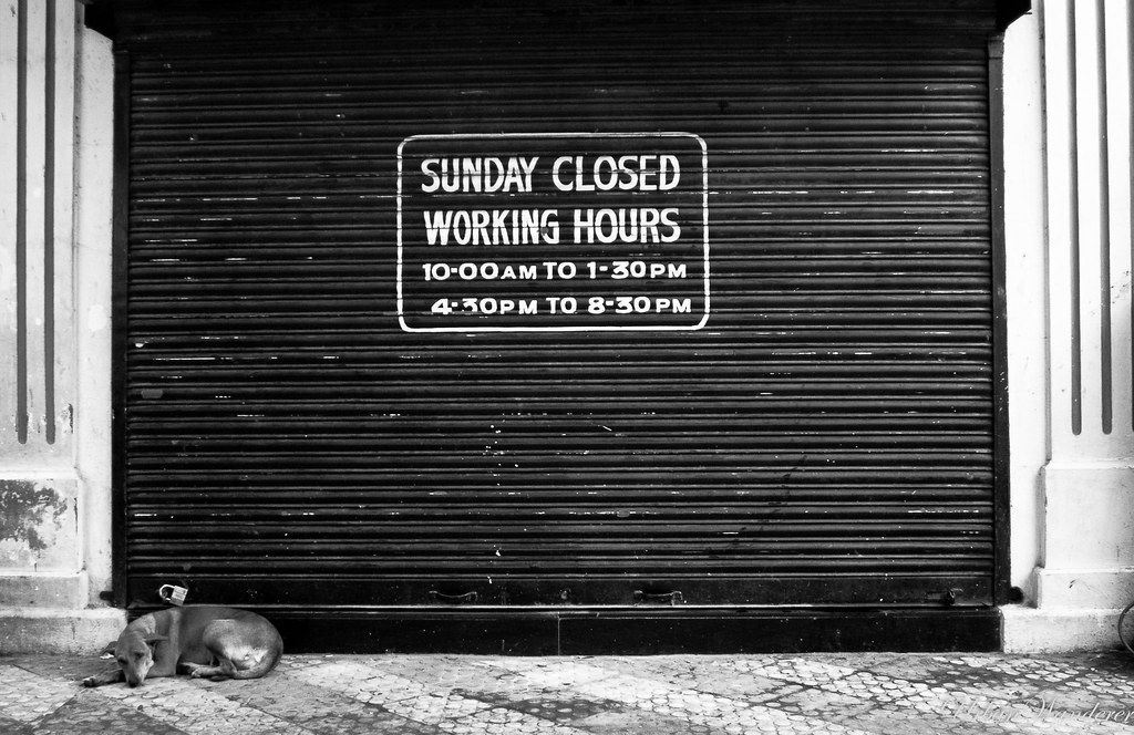 Closed on Sunday.